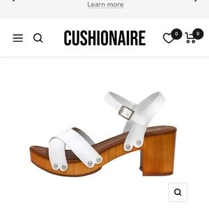 Like new in box, worn ONE time. Cushionaire, white sandal, size 8